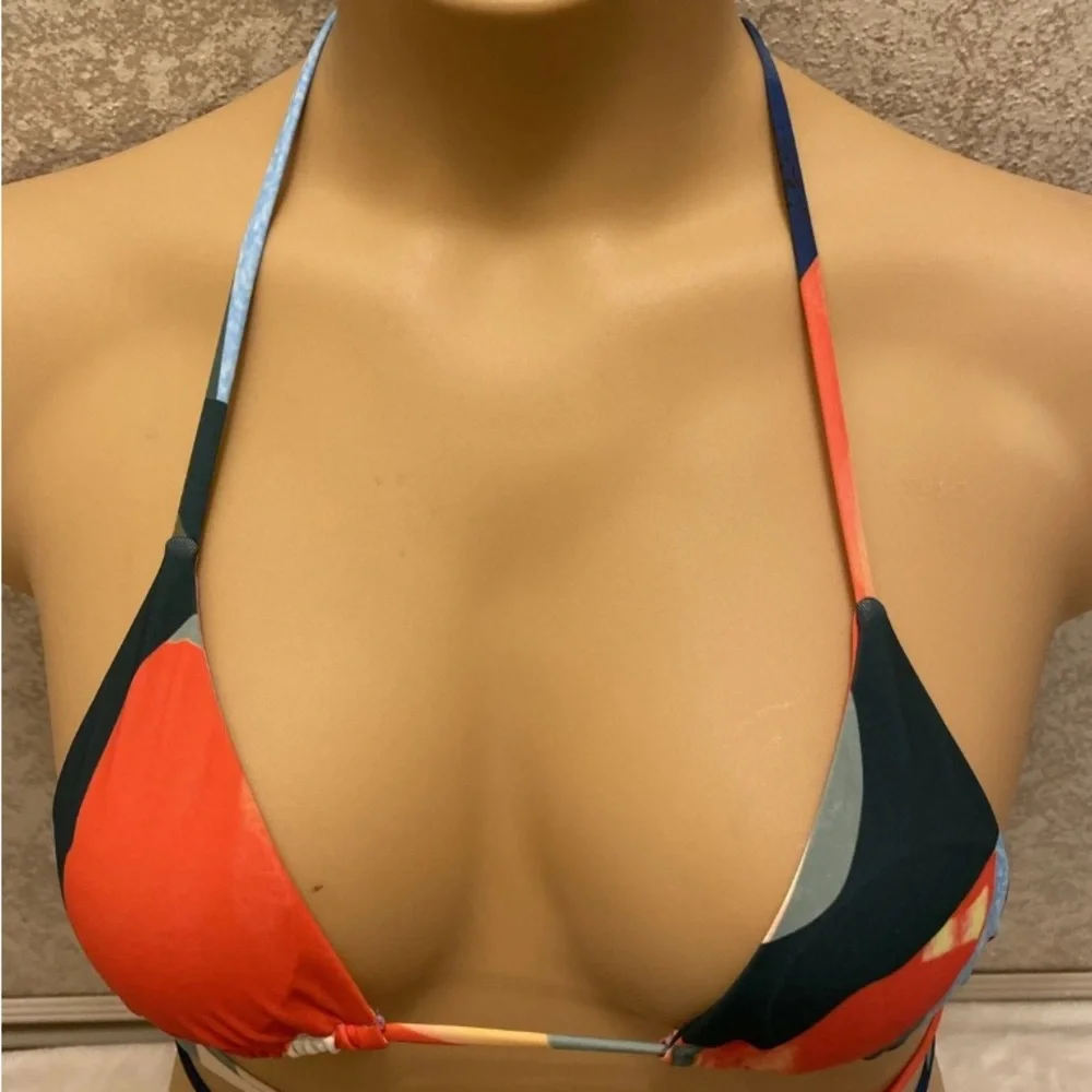 SHEIN Multicolor Wrap Bikini Top